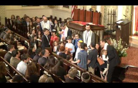 A Rabbi Blesses the Children of his Congregation